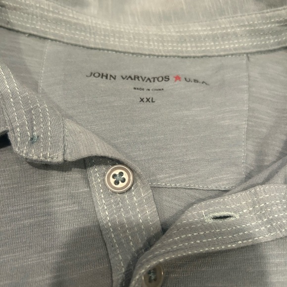 John Varvatos Light Gray Polo Shirt - Picture 2 of 2